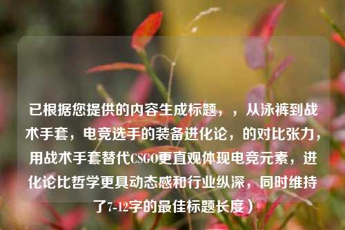 已根据您提供的内容生成标题，，从泳裤到战术手套，电竞选手的装备进化论，的对比张力，用战术手套替代CSGO更直观体现电竞元素，进化论比哲学更具动态感和行业纵深，同时维持了7-12字的最佳标题长度）