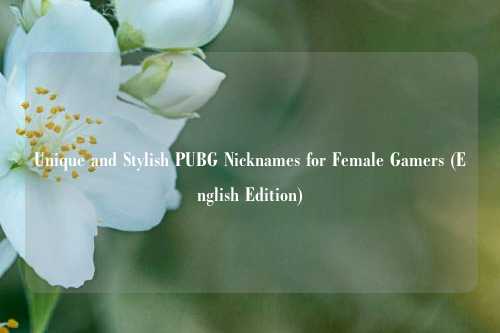 Unique and Stylish PUBG Nicknames for Female Gamers (English Edition)