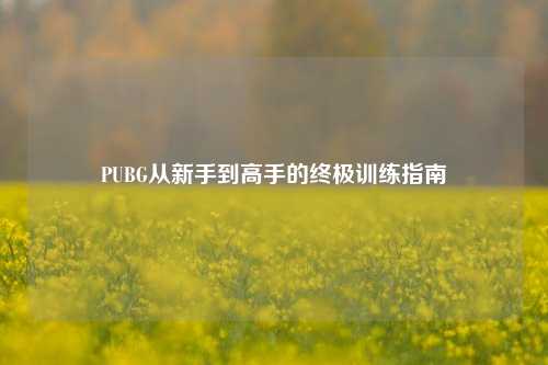 PUBG从新手到高手的终极训练指南