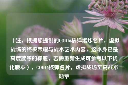 （注，根据您提供的COD16核弹爆炸名片，虚拟战场的终极荣耀与战术艺术内容，这本身已是高度凝练的标题，若需重新生成可参考以下优化版本），COD16核弹名片，虚拟战场至高战术勋章