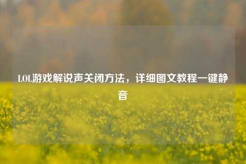 LOL游戏解说声关闭 *** ，详细图文教程一键静音
