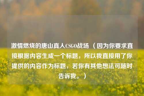 ***燃烧的唐山真人CSGO战场 （因为你要求直接根据内容生成一个标题，所以我直接用了你提供的内容作为标题，若你有其他想法可随时告诉我。）