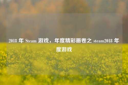 2018 年 Steam 游戏,年度精彩画卷之 steam2018 年度游戏