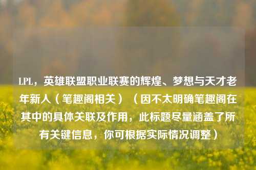 LPL,英雄联盟职业联赛的辉煌、梦想与天才老年新人(笔趣阁相关) (因不太明确笔趣阁在其中的具体关联及作用,此标题尽量涵盖了所有关键信息,你可根据实际情况调整)