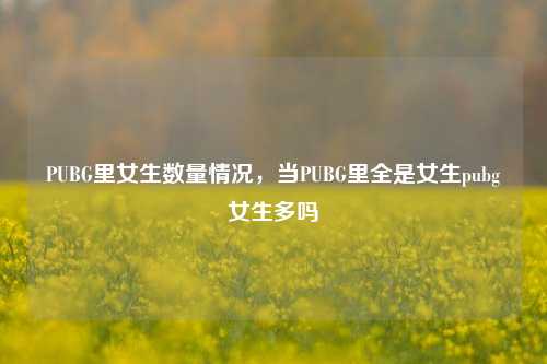 PUBG里女生数量情况,当PUBG里全是女生pubg女生多吗