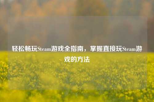 轻松畅玩Steam游戏全指南，掌握直接玩Steam游戏的 *** 