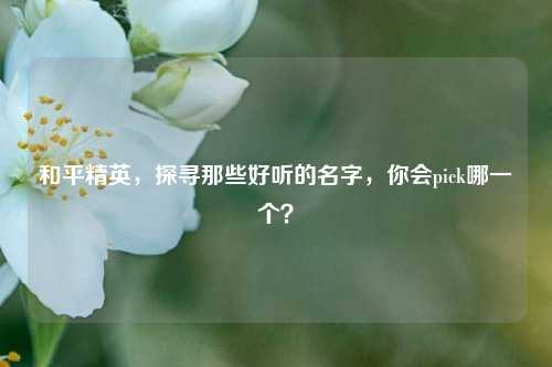 和平精英,探寻那些好听的名字,你会pick哪一个?