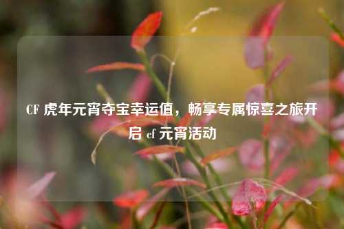 CF 虎年元宵夺宝幸运值，畅享专属惊喜之旅开启 cf 元宵活动