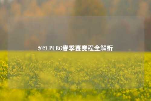 2021 PUBG春季赛赛程全解析