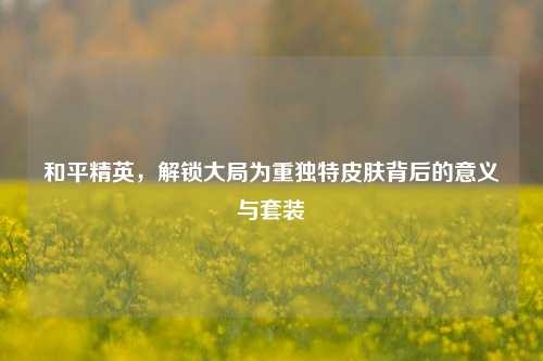 和平精英,解锁大局为重独特皮肤背后的意义与套装