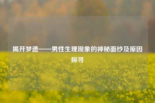 揭开梦遗——男性生理现象的神秘面纱及原因探寻