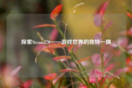 探索Steam270——游戏世界的独特一隅