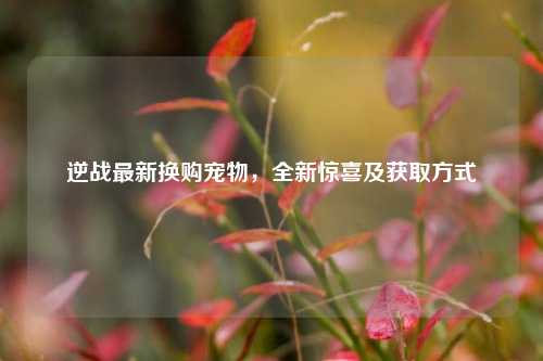 逆战最新换购宠物,全新惊喜及获取方式