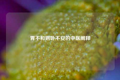 胃不和则卧不安的中医阐释