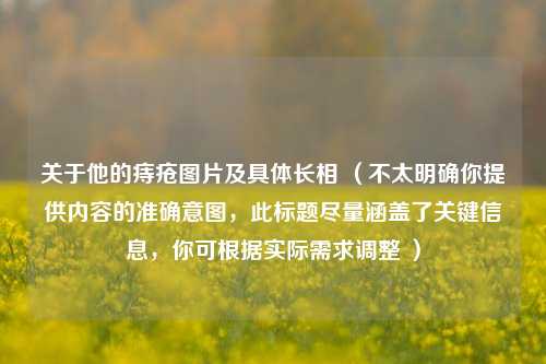 关于他的痔疮图片及具体长相 (不太明确你提供内容的准确意图,此标题尽量涵盖了关键信息,你可根据实际需求调整 )