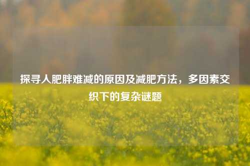 探寻人肥胖难减的原因及减肥 *** ，多因素交织下的复杂谜题