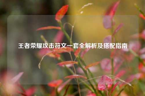 王者荣耀攻击符文一套全解析及搭配指南