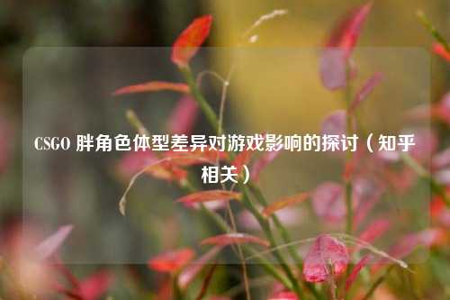 CSGO 胖角色体型差异对游戏影响的探讨(知乎相关)