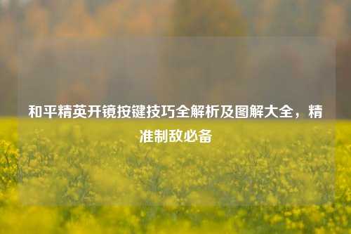 和平精英开镜按键技巧全解析及图解大全，精准制敌必备
