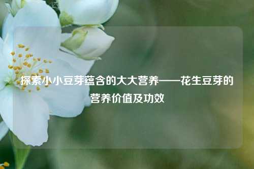 探索小小豆芽蕴含的大大营养——花生豆芽的营养价值及功效
