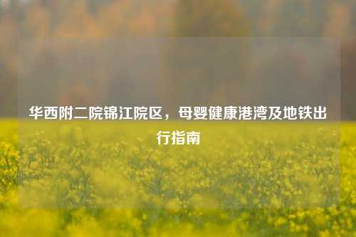 华西附二院锦江院区,母婴健康港湾及地铁出行指南