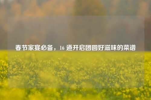 春节家宴必备,16 道开启团圆好滋味的菜谱