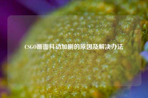 CSGO画面抖动加剧的原因及解决办法