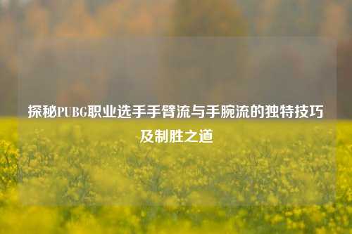 探秘PUBG职业选手手臂流与手腕流的独特技巧及制胜之道