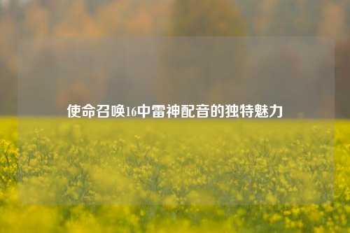 使命召唤16中雷神配音的独特魅力