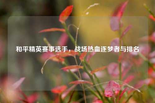 和平精英赛事选手,战场热血逐梦者与排名