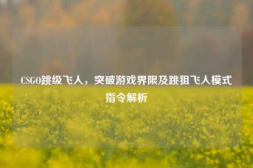 CSGO跳级飞人,突破游戏界限及跳狙飞人模式指令解析