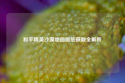 和平精英沙漠地图图纸获取全解析