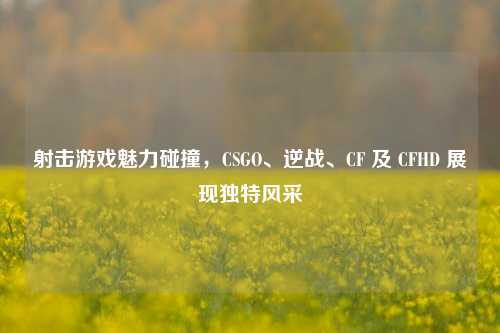 射击游戏魅力碰撞，CSGO、逆战、CF 及 CFHD 展现独特风采