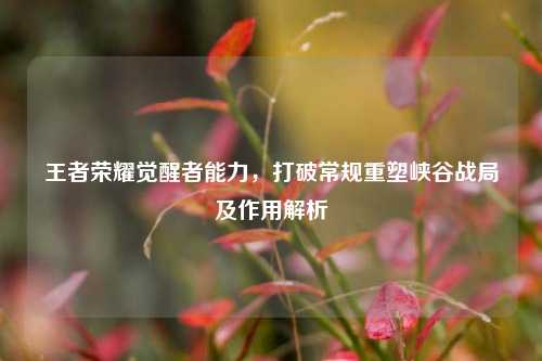 王者荣耀觉醒者能力,打破常规重塑峡谷战局及作用解析