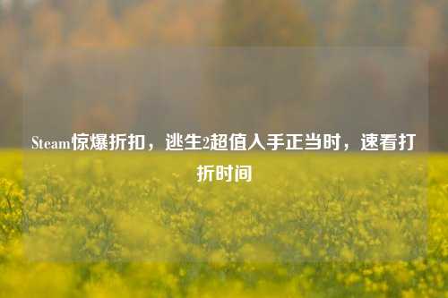 Steam惊爆折扣,逃生2超值入手正当时,速看打折时间