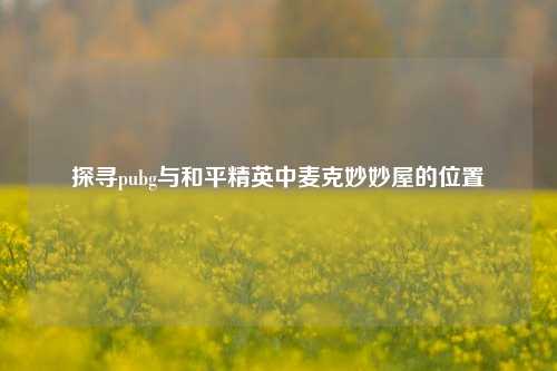 探寻pubg与和平精英中麦克妙妙屋的位置