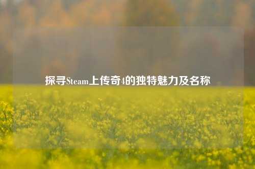 探寻Steam上传奇4的独特魅力及名称