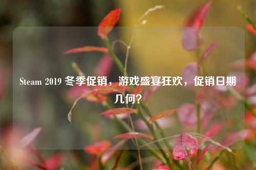 Steam 2019 冬季促销,游戏盛宴狂欢,促销日期几何?