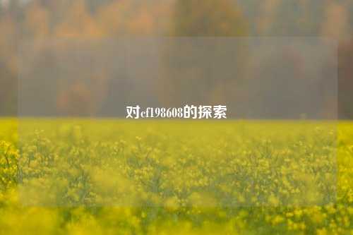 对cf198608的探索