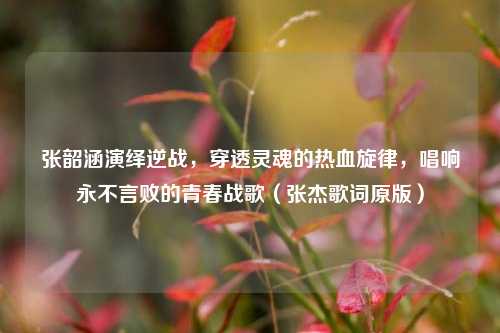 张韶涵演绎逆战，穿透灵魂的热血旋律，唱响永不言败的青春战歌（张杰歌词原版）
