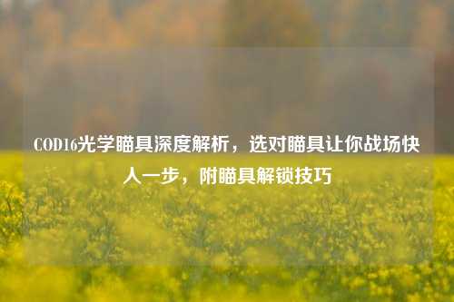 COD16光学瞄具深度解析，选对瞄具让你战场快人一步，附瞄具解锁技巧