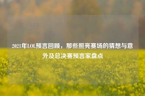 2021年LOL预言回顾,那些照亮赛场的猜想与意外及总决赛预言家盘点