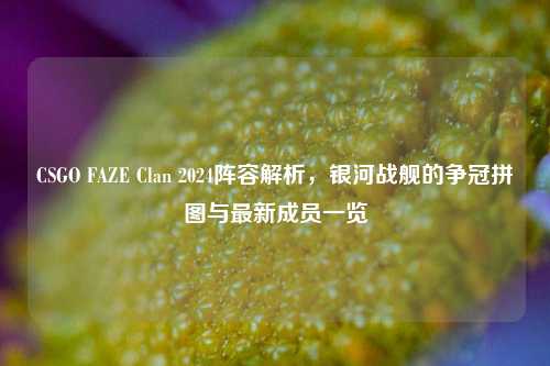 CSGO FAZE Clan 2024阵容解析,银河战舰的争冠拼图与最新成员一览