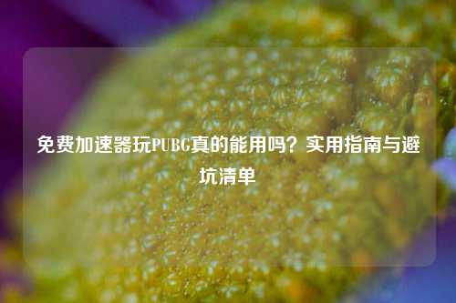 免费加速器玩PUBG真的能用吗？实用指南与避坑清单