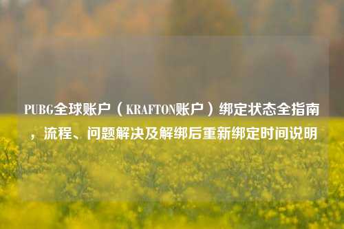 PUBG全球账户(KRAFTON账户)绑定状态全指南,流程、问题解决及解绑后重新绑定时间说明