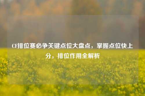 CF排位赛必争关键点位大盘点，掌握点位快上分，排位作用全解析