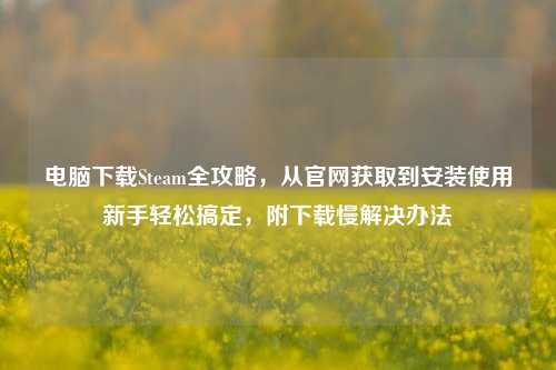 电脑下载Steam全攻略，从官网获取到安装使用新手轻松搞定，附下载慢解决办法