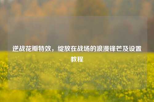 逆战花瓣特效，绽放在战场的浪漫锋芒及设置教程