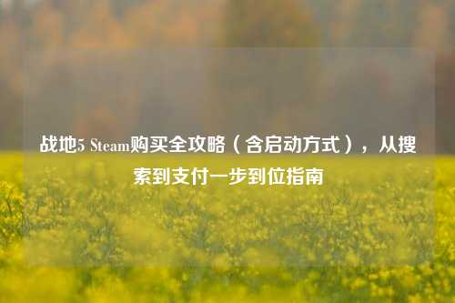 战地5 Steam购买全攻略（含启动方式），从搜索到支付一步到位指南