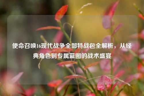 使命召唤16现代战争全部特战包全解析，从经典角色到专属蓝图的战术盛宴